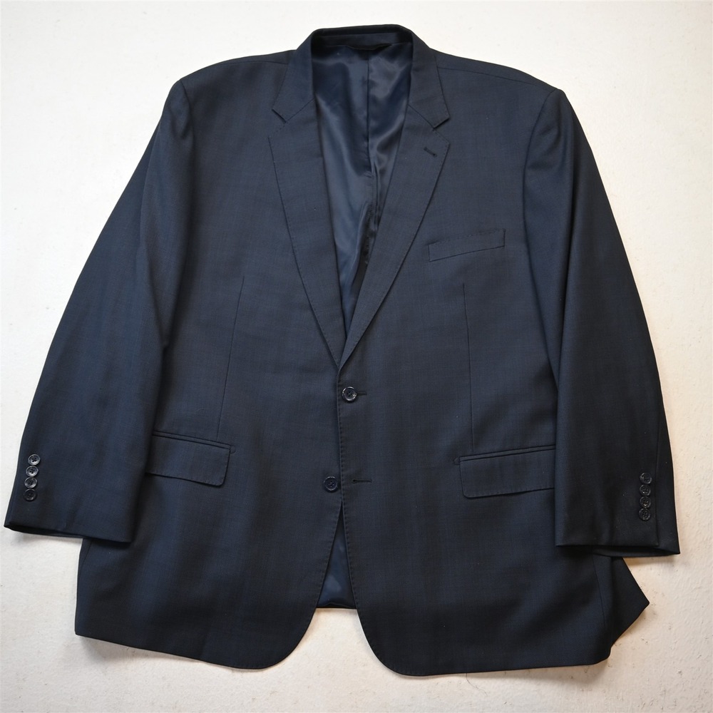 Baroni 48L Blue Birdseye Super 150s Wool Mens Blazer Suit Jacket Sport Coat